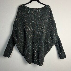 ANNVA Confetti Artsy Knit Poncho Sweater Pullover Oversized‎ Cozy Comfy Size Lg